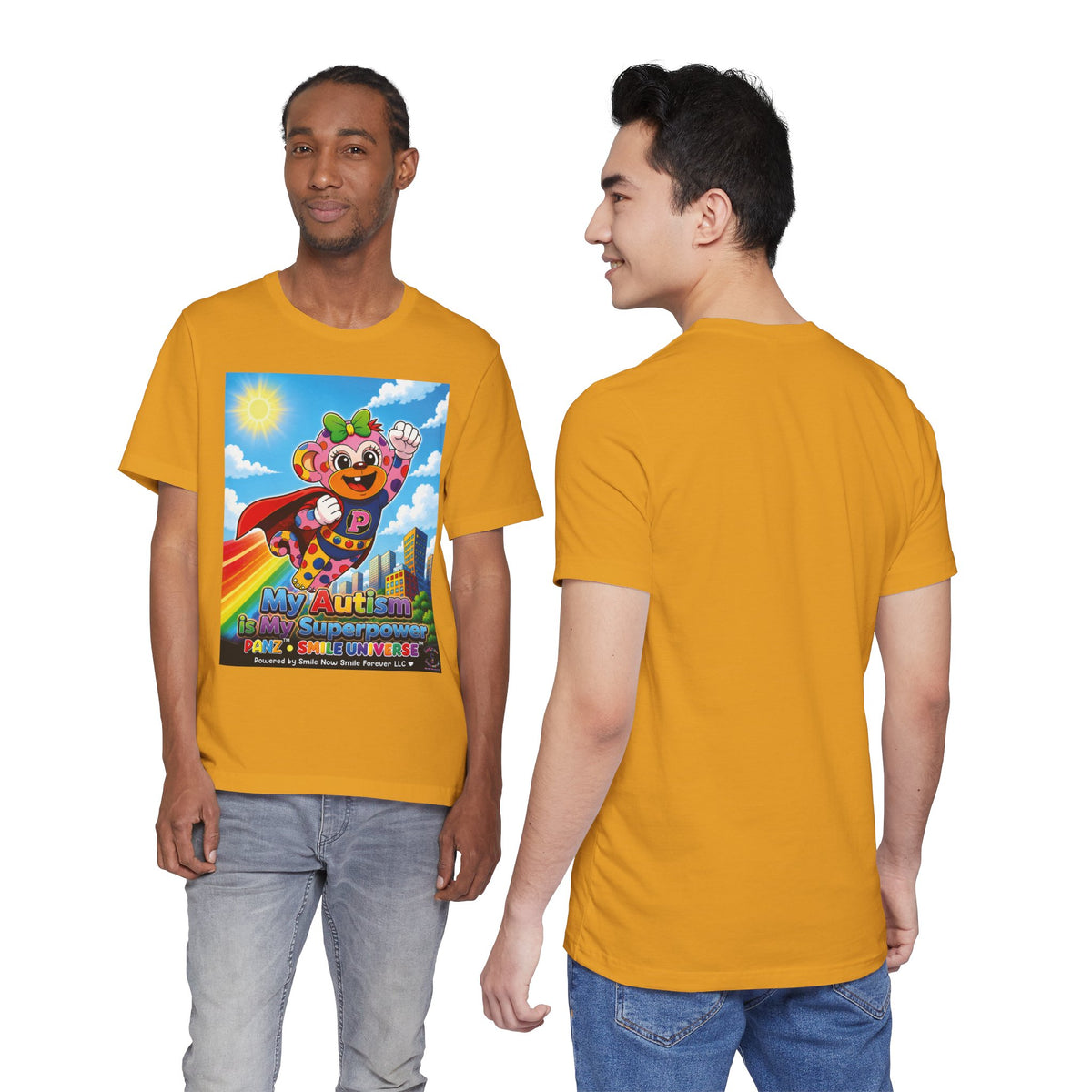 Panz™ Unisex Jersey Short Sleeve Tee – "My Autism is My Superpower" Graphic | Smile Universe Collection