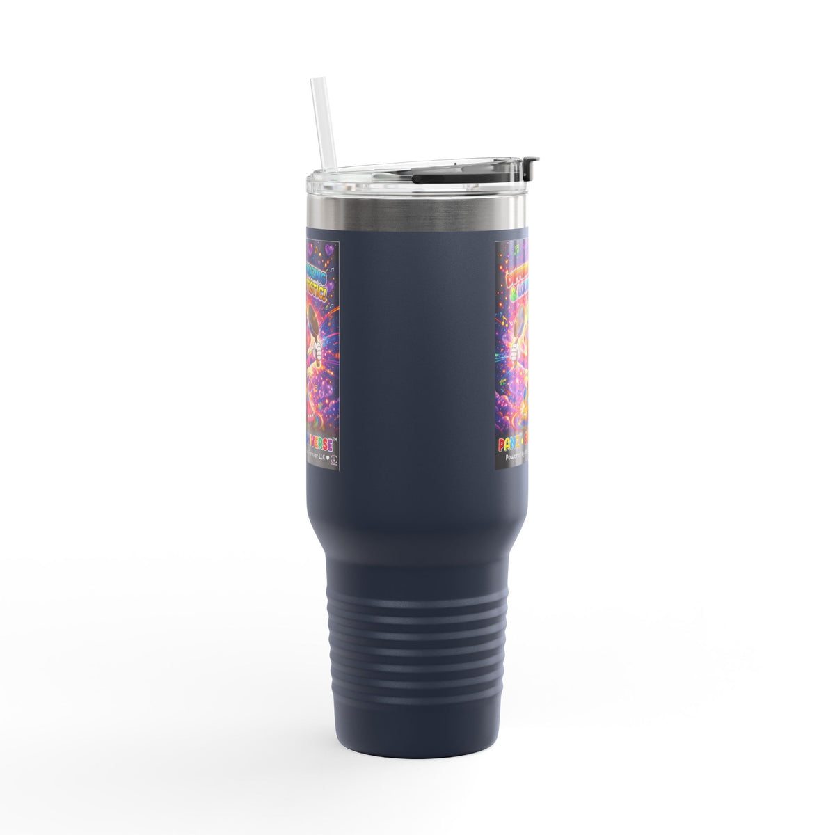 Panz™ 40oz Insulated Travel Mug – "Differently Amazing & Loudly Autistic!" Graphic | Smile Universe Collection