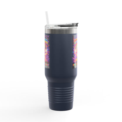 Panz™ 40oz Insulated Travel Mug – "Differently Amazing & Loudly Autistic!" Graphic | Smile Universe Collection