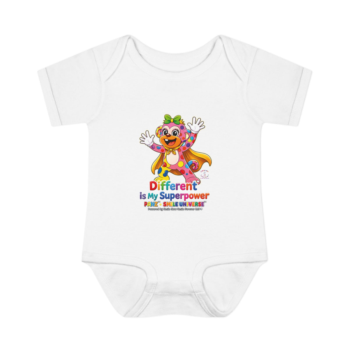 Panz™ Infant Baby Rib Bodysuit – "Different is My Superpower" Graphic | Smile Universe Collection