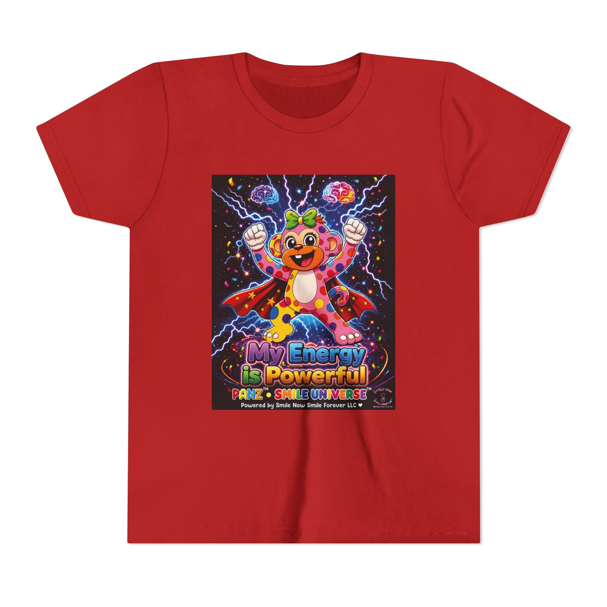 Panz™ Youth Short Sleeve Tee – "My Energy is Powerful" Graphic Tee | Smile Universe Collection