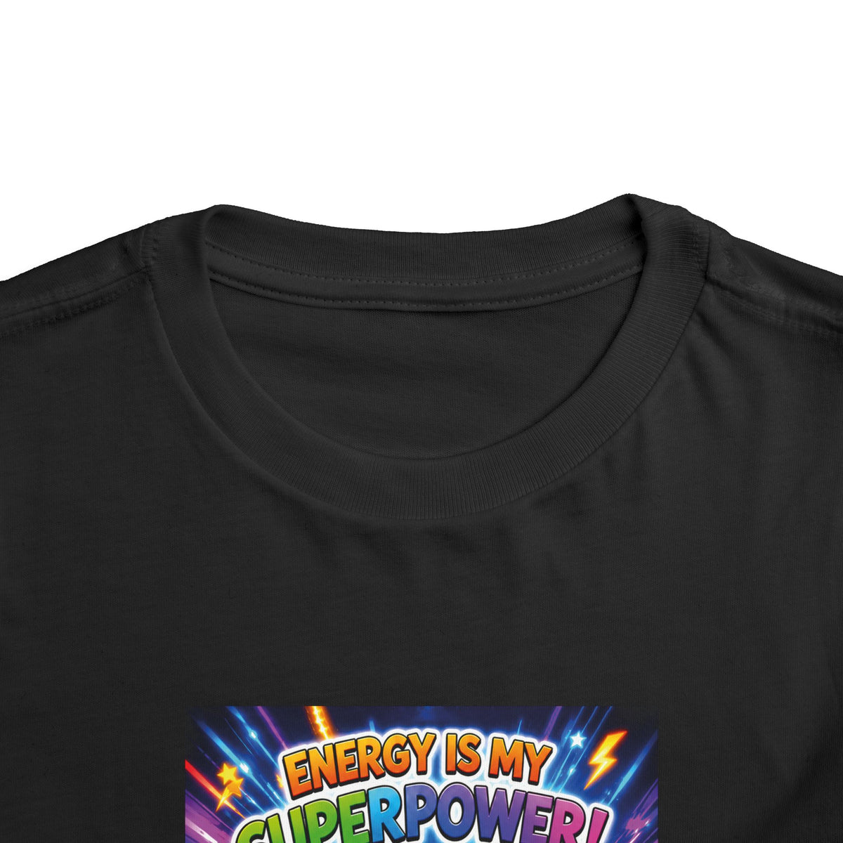 Potz™ Toddler Short Sleeve Tee – "Energy is My Superpower!" Graphic Tee | Smile Universe Collection