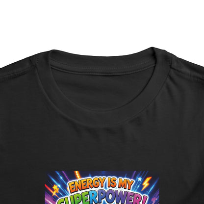 Potz™ Toddler Short Sleeve Tee – "Energy is My Superpower!" Graphic Tee | Smile Universe Collection