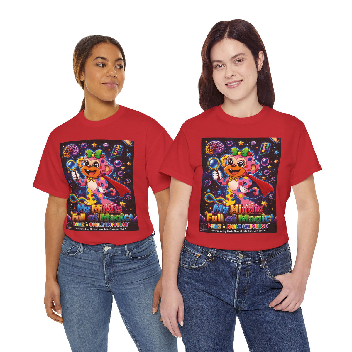 Panz™ Unisex Heavy Cotton™ Tee – "My Mind is Full of Magic" Graphic | Smile Universe Collection