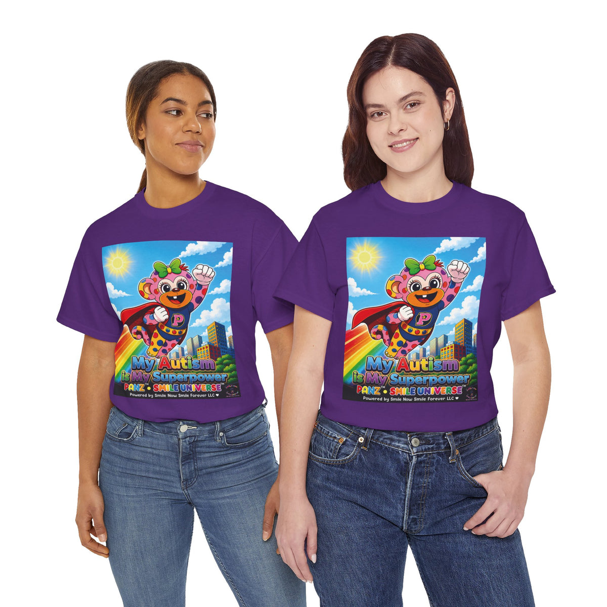 Panz™ Unisex Heavy Cotton™ Tee – "My Autism is My Superpower" Graphic | Smile Universe Collection