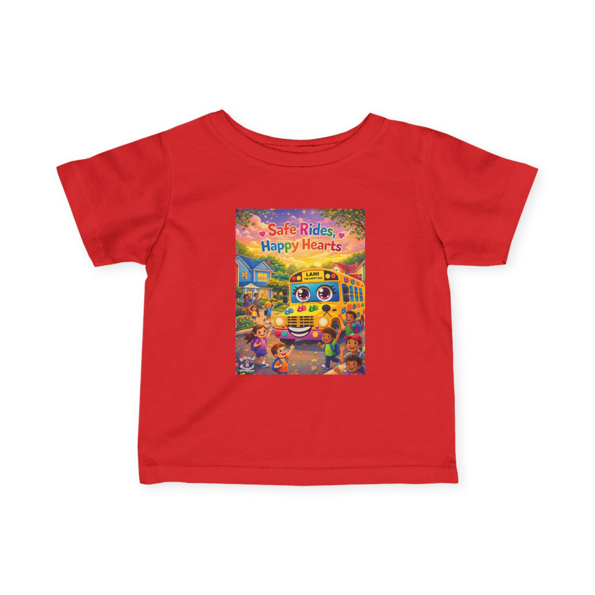 Lani™ Infant Fine Jersey Tee – "Safe Rides, Happy Hearts" Graphic