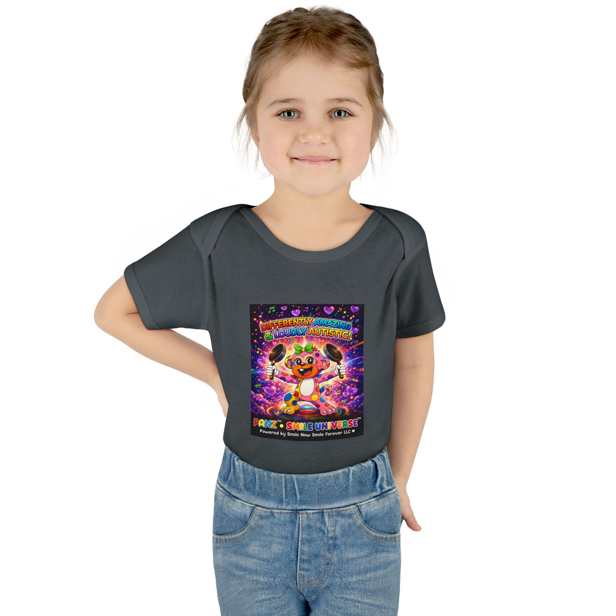 Panz™ Infant Baby Rib Bodysuit – "Differently Amazing & Loudly Autistic!" Graphic | Smile Universe Collection