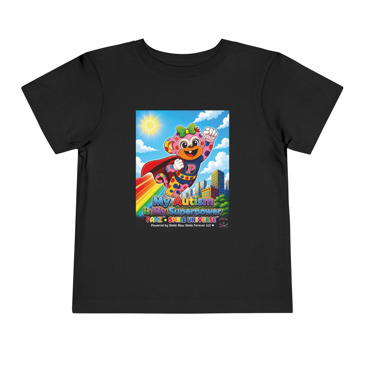 Panz™ Toddler Short Sleeve Tee – "My Autism is My Superpower" Graphic | Smile Universe Collection