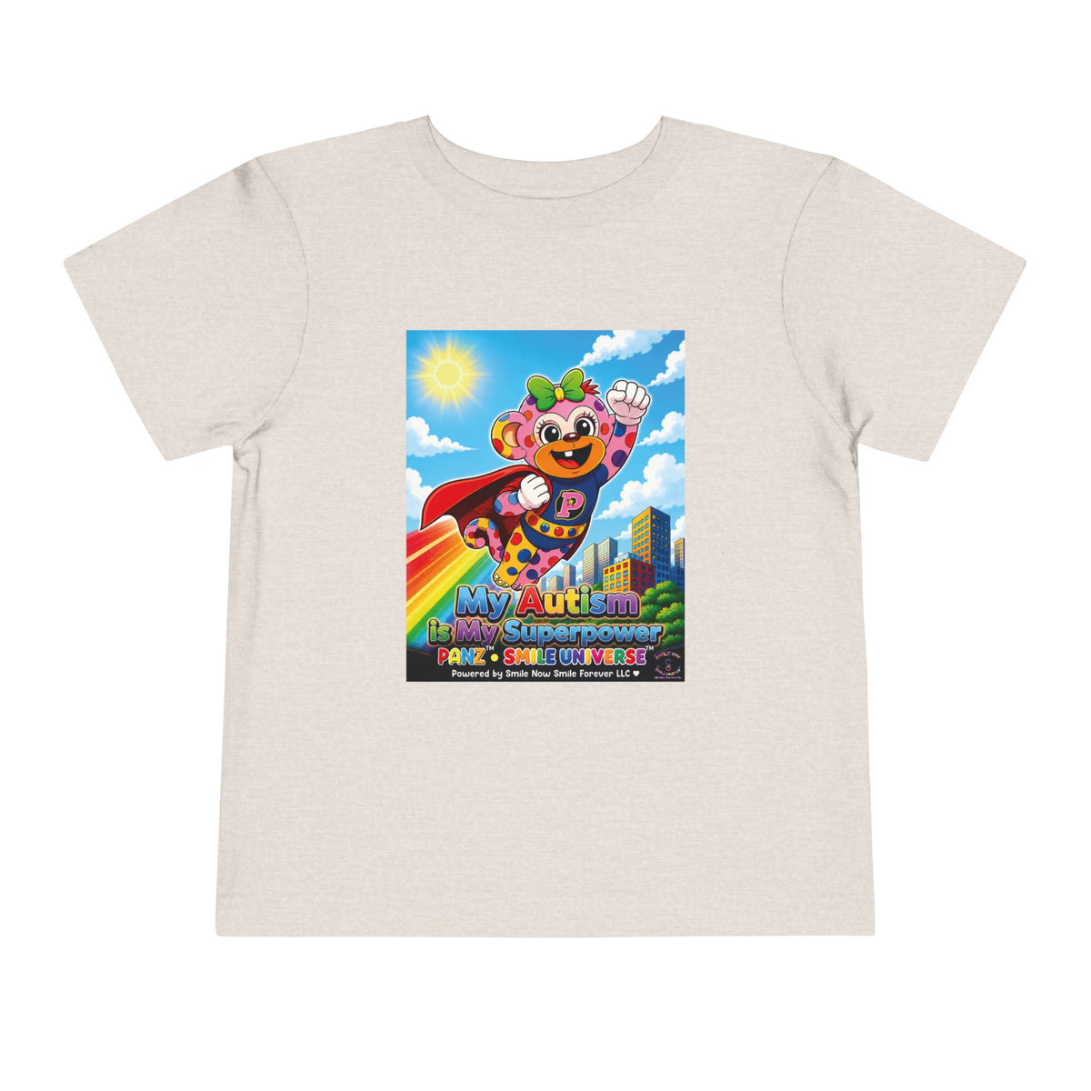 Panz™ Toddler Short Sleeve Tee – "My Autism is My Superpower" Graphic | Smile Universe Collection