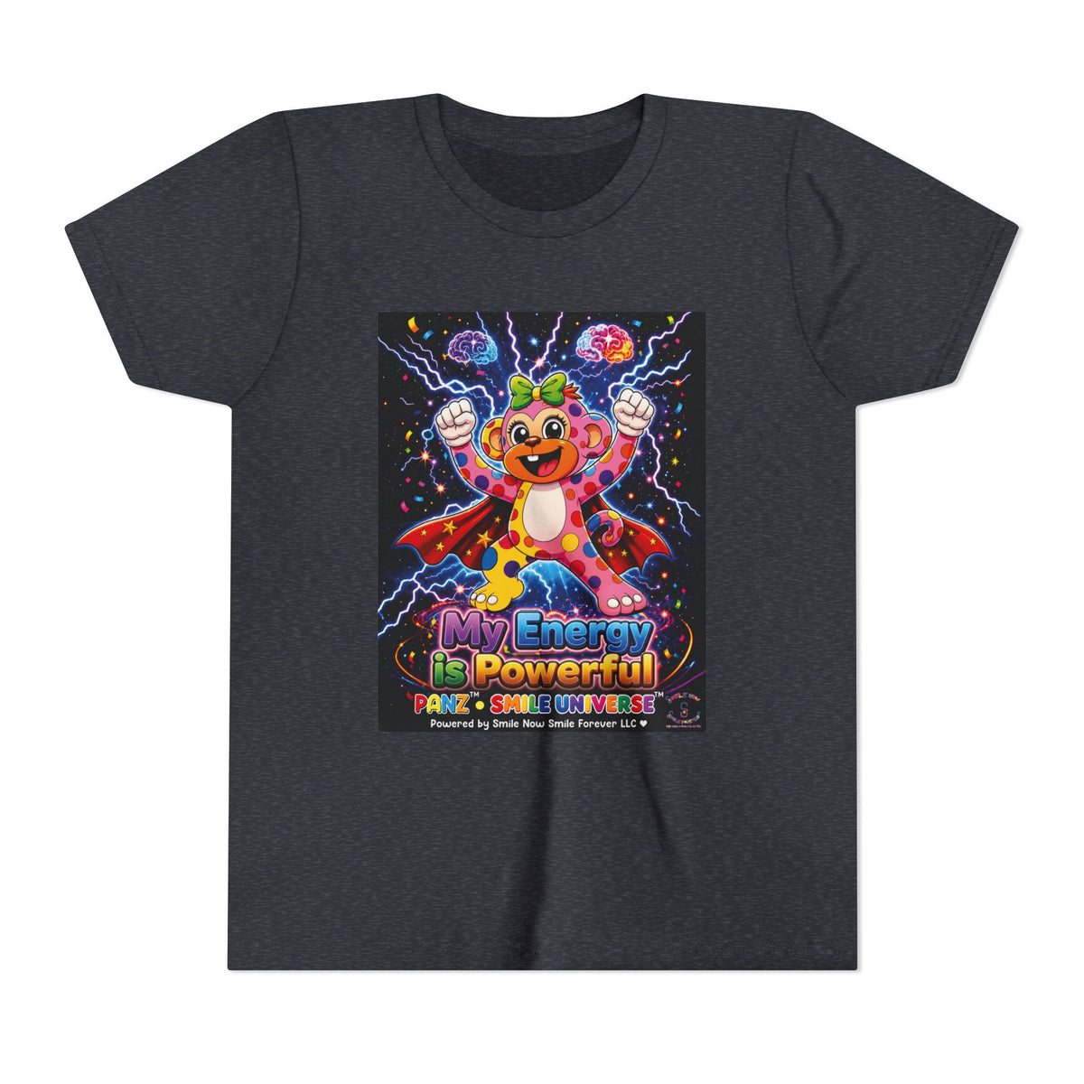 Panz™ Youth Short Sleeve Tee – "My Energy is Powerful" Graphic Tee | Smile Universe Collection