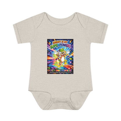 Potz™ Infant Baby Rib Bodysuit – "Energy is My Superpower!" Graphic Onesie | Smile Universe Collection