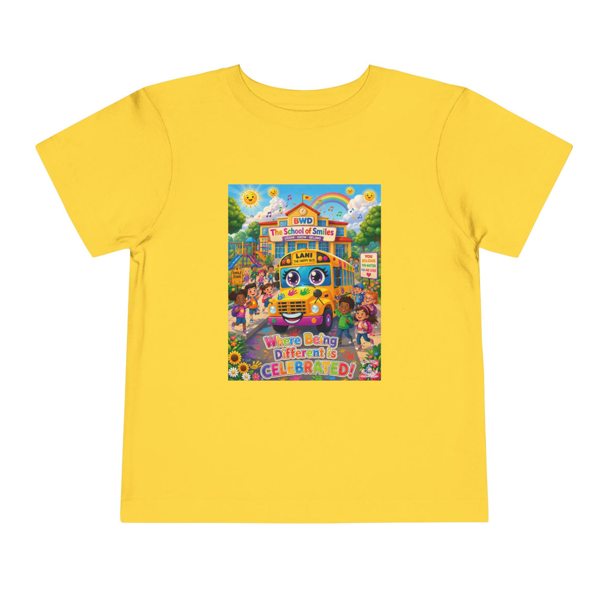 Lani™ Toddler Short Sleeve Tee – "Where Being Different is CELEBRATED!" Graphic Shirt