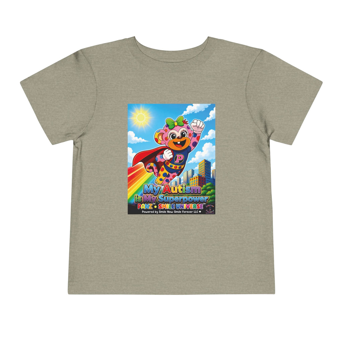 Panz™ Toddler Short Sleeve Tee – "My Autism is My Superpower" Graphic | Smile Universe Collection