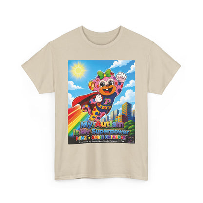 Panz™ Unisex Heavy Cotton™ Tee – "My Autism is My Superpower" Graphic | Smile Universe Collection