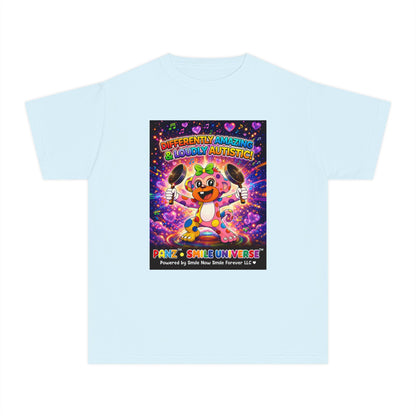 Panz™ Youth Midweight Tee – "Differently Amazing & Loudly Autistic!" Graphic | Smile Universe Collection