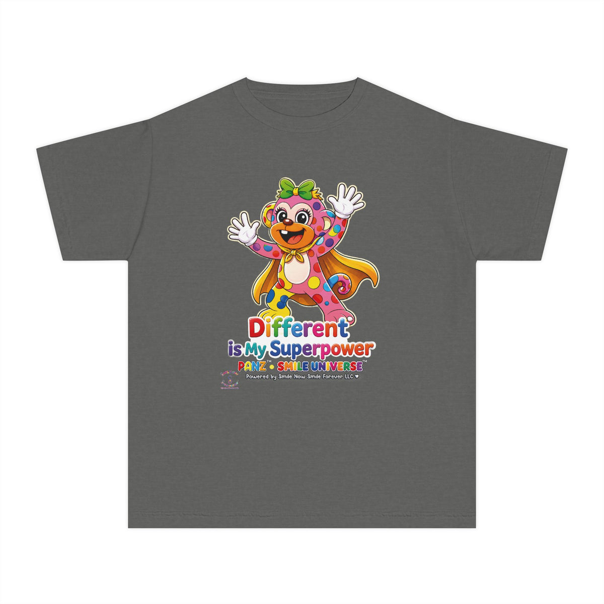 Panz™ Youth Midweight Tee – "Different is My Superpower" Graphic | Smile Universe Collection