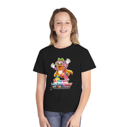 Panz™ Youth Midweight Tee – "Different is My Superpower" Graphic | Smile Universe Collection