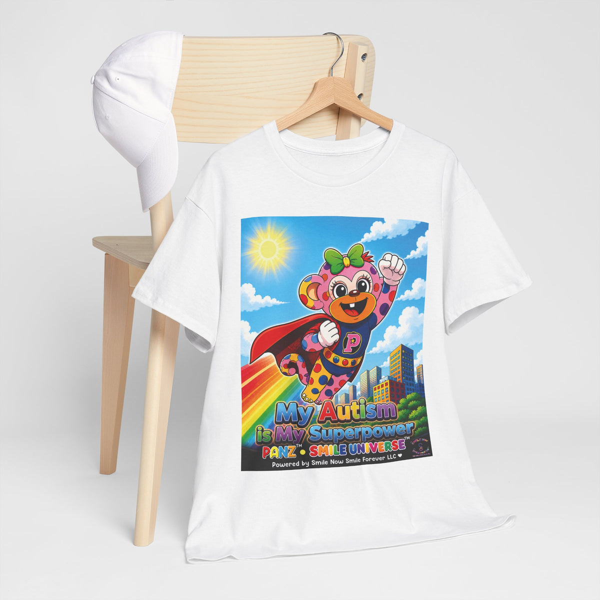Panz™ Unisex Heavy Cotton™ Tee – "My Autism is My Superpower" Graphic | Smile Universe Collection