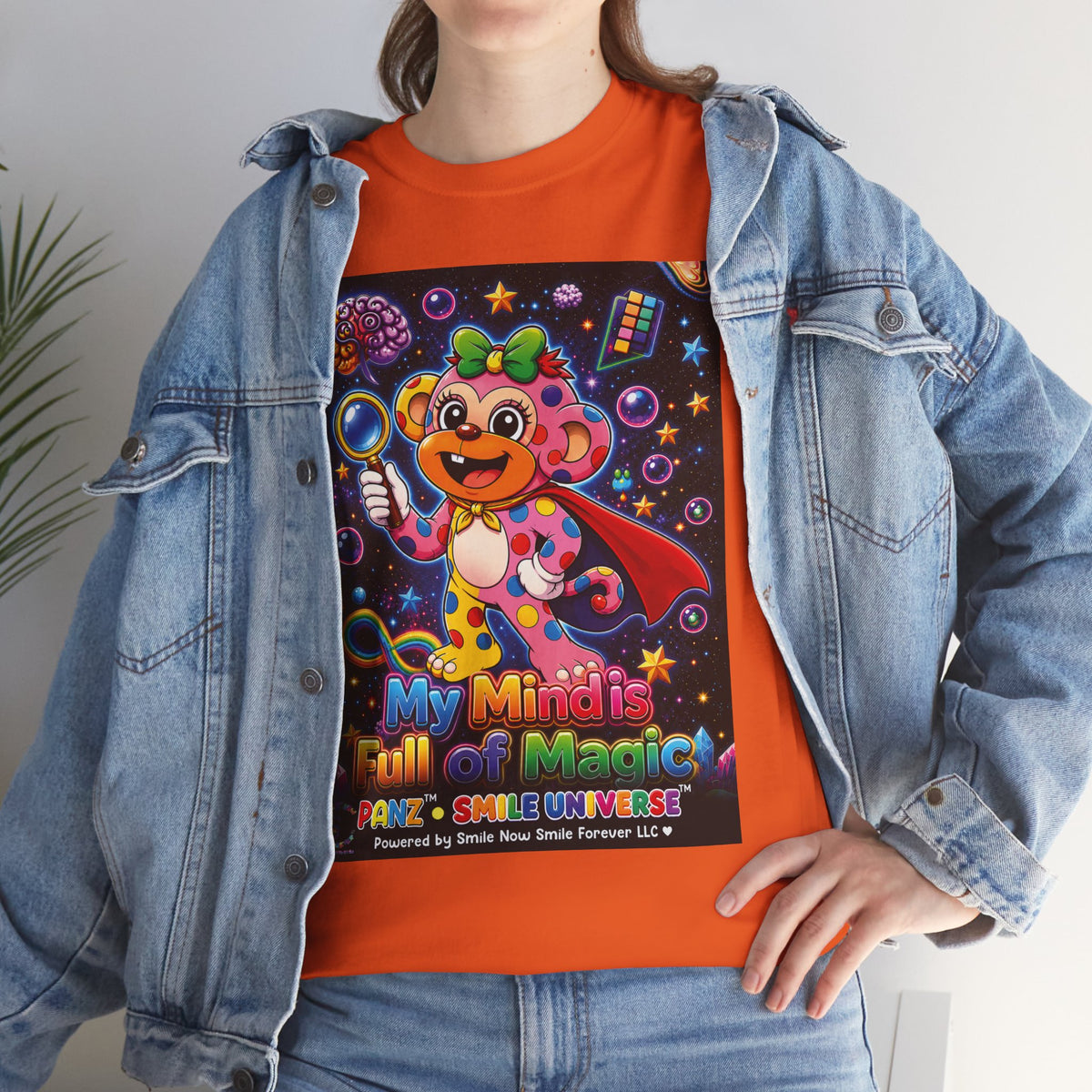 Panz™ Unisex Heavy Cotton™ Tee – "My Mind is Full of Magic" Graphic | Smile Universe Collection