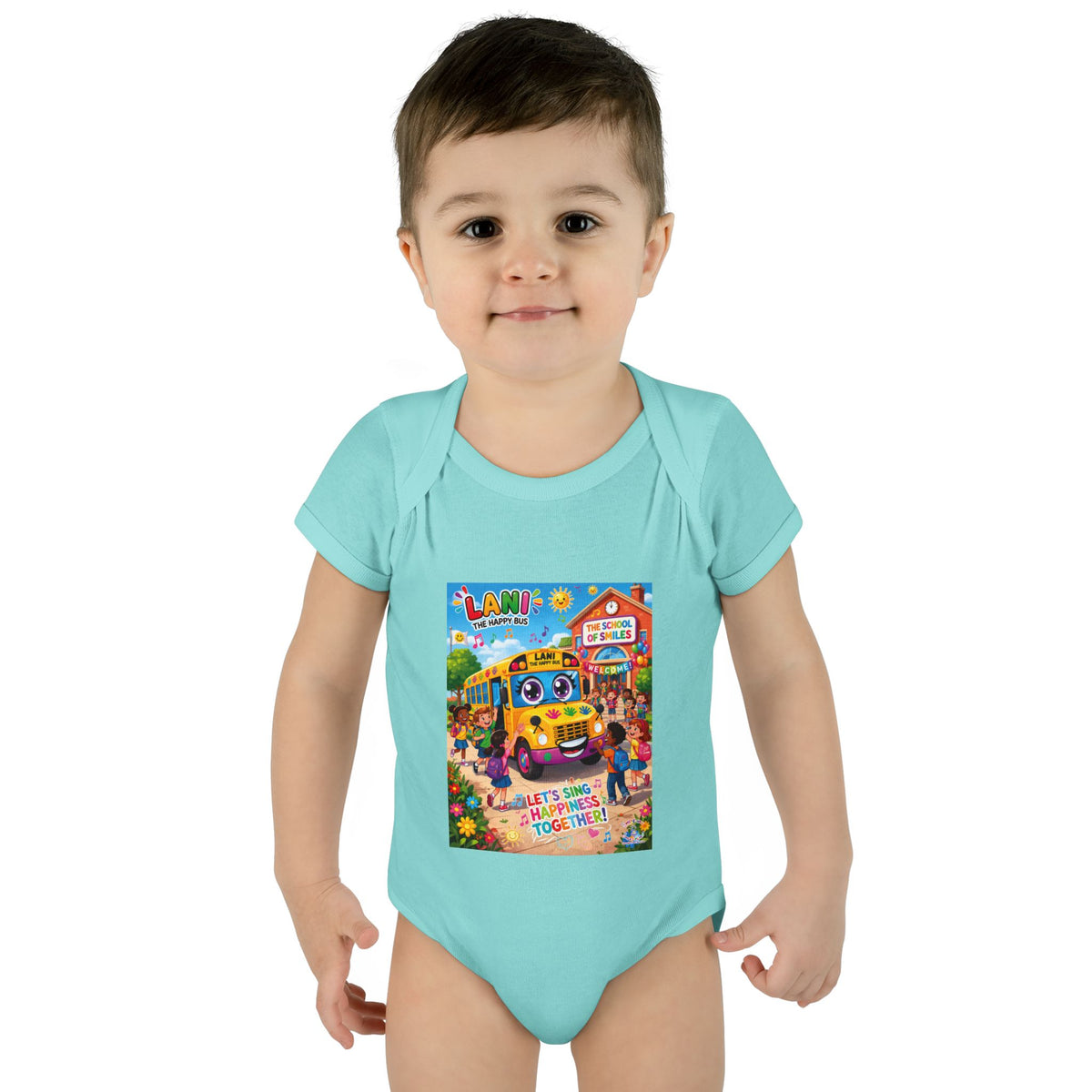 Lani™ Infant Baby Rib Bodysuit – "Let's Sing Happiness Together!" Graphic