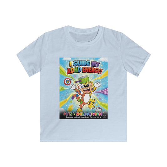 Potz™ Kids Softstyle Tee – "I Guide My ADHD Energy!" Graphic Tee | Smile Universe Collection