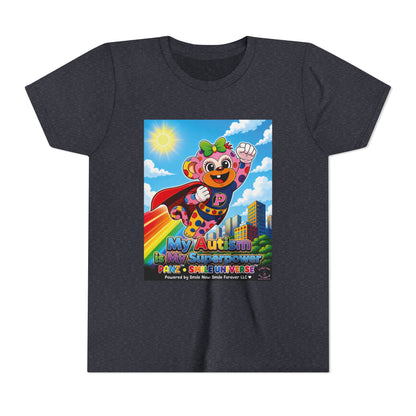 Panz™ Youth Short Sleeve Tee – "My Autism is My Superpower" Graphic | Smile Universe Collection
