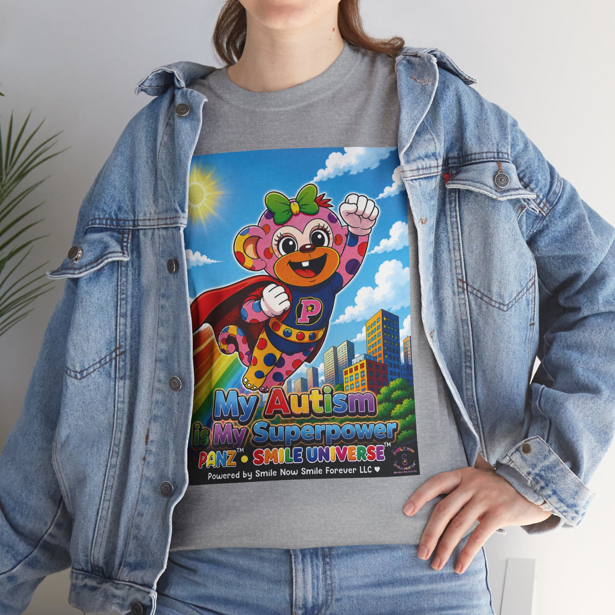 Panz™ Unisex Heavy Cotton™ Tee – "My Autism is My Superpower" Graphic | Smile Universe Collection