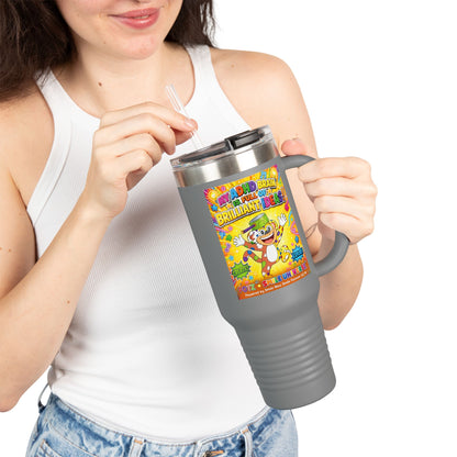 Potz™ Insulated Travel Mug 40oz – "My ADHD Brain is Full of Brilliant Ideas!" Graphic Tumbler | Smile Universe Collection