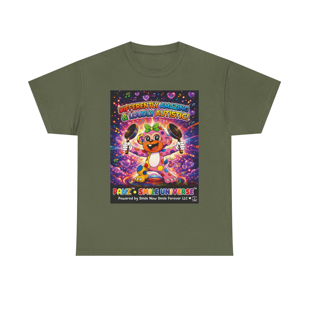 Panz™ Unisex Heavy Cotton™ Tee – "Differently Amazing & Loudly Autistic!" Graphic | Smile Universe Collection