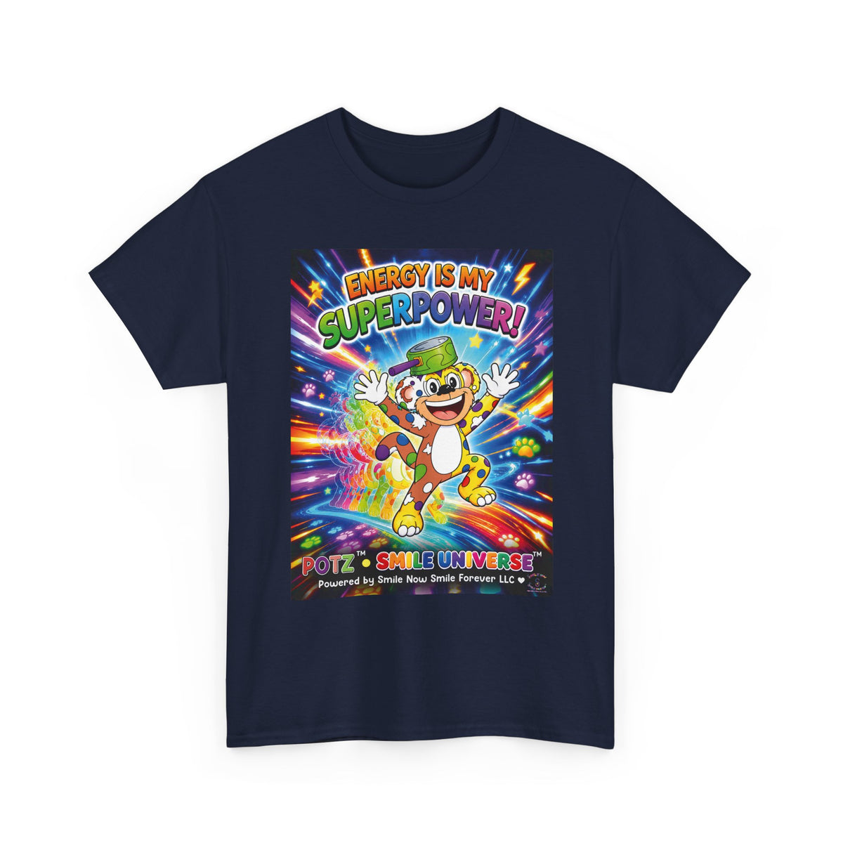 Potz™ Unisex Heavy Cotton™ Tee – "Energy is My Superpower!" Graphic Tee | Smile Universe Collection