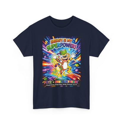 Potz™ Unisex Heavy Cotton™ Tee – "Energy is My Superpower!" Graphic Tee | Smile Universe Collection