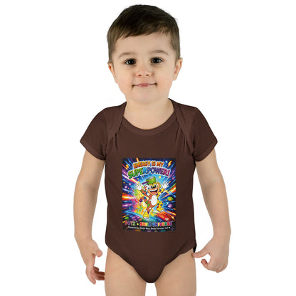 Potz™ Infant Baby Rib Bodysuit – "Energy is My Superpower!" Graphic Onesie | Smile Universe Collection