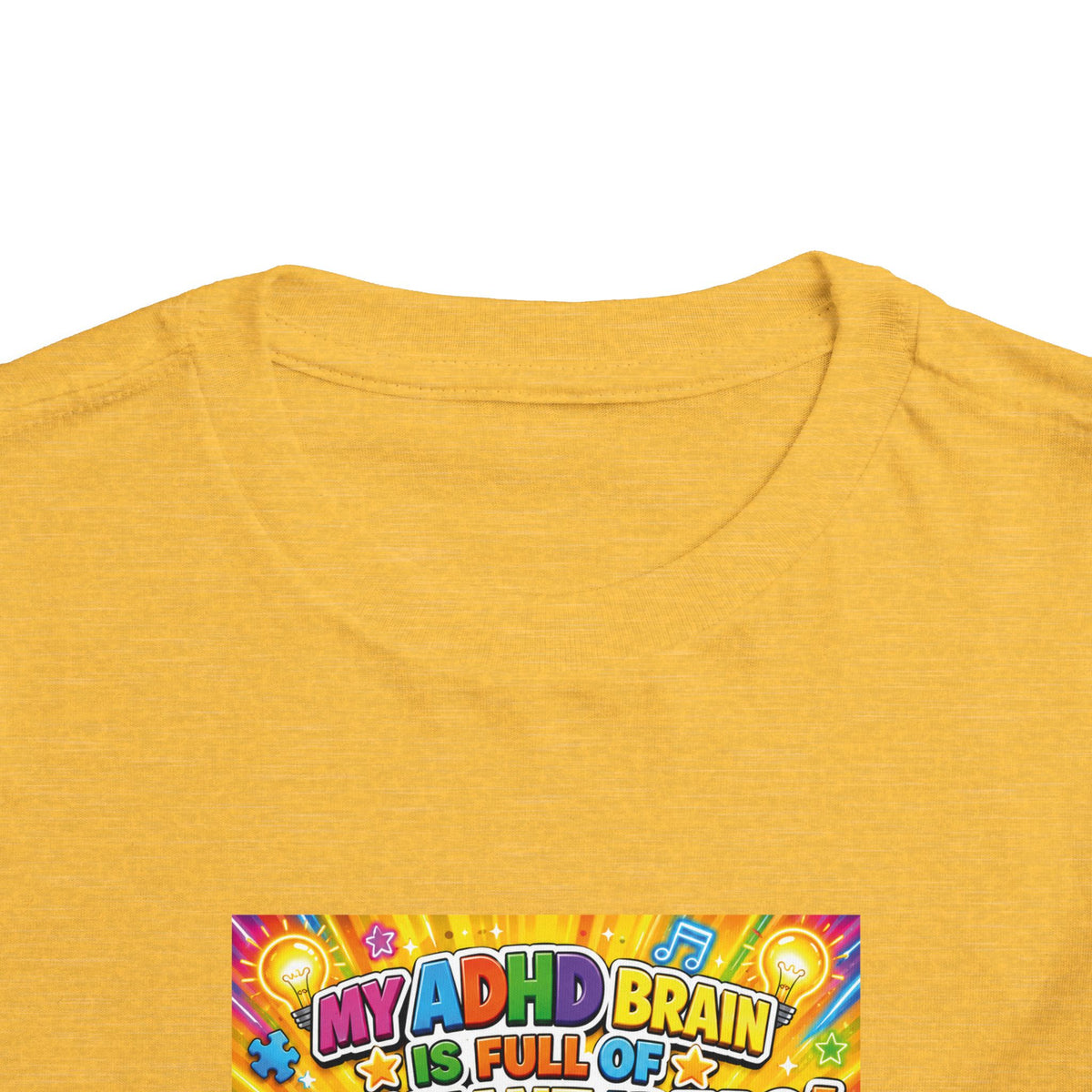 Potz™ Toddler Short Sleeve Tee – "My ADHD Brain is Full of Brilliant Ideas!" Graphic Tee | Smile Universe Collection
