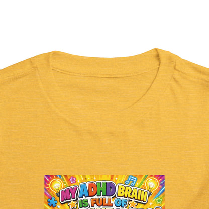 Potz™ Toddler Short Sleeve Tee – "My ADHD Brain is Full of Brilliant Ideas!" Graphic Tee | Smile Universe Collection