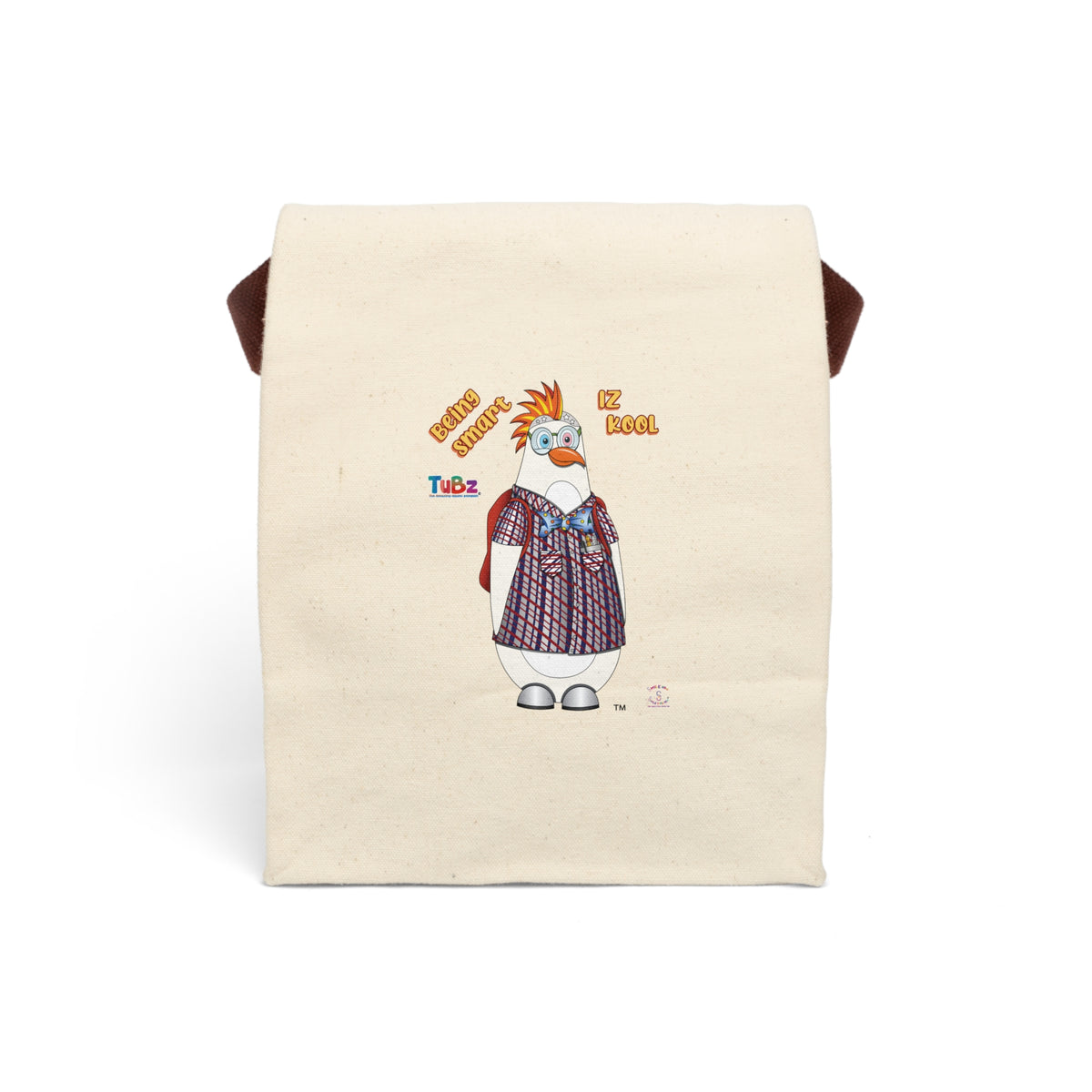 TuBz™ "Being Smart Iz Kool" Canvas Lunch Bag - Kids School Tote