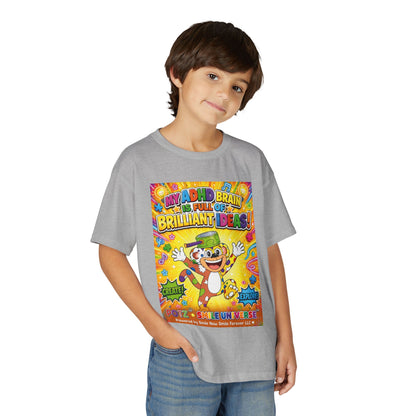 Potz™ Youth DryBlend® T-Shirt – "My ADHD Brain is Full of Brilliant Ideas!" Graphic Tee | Smile Universe Collection