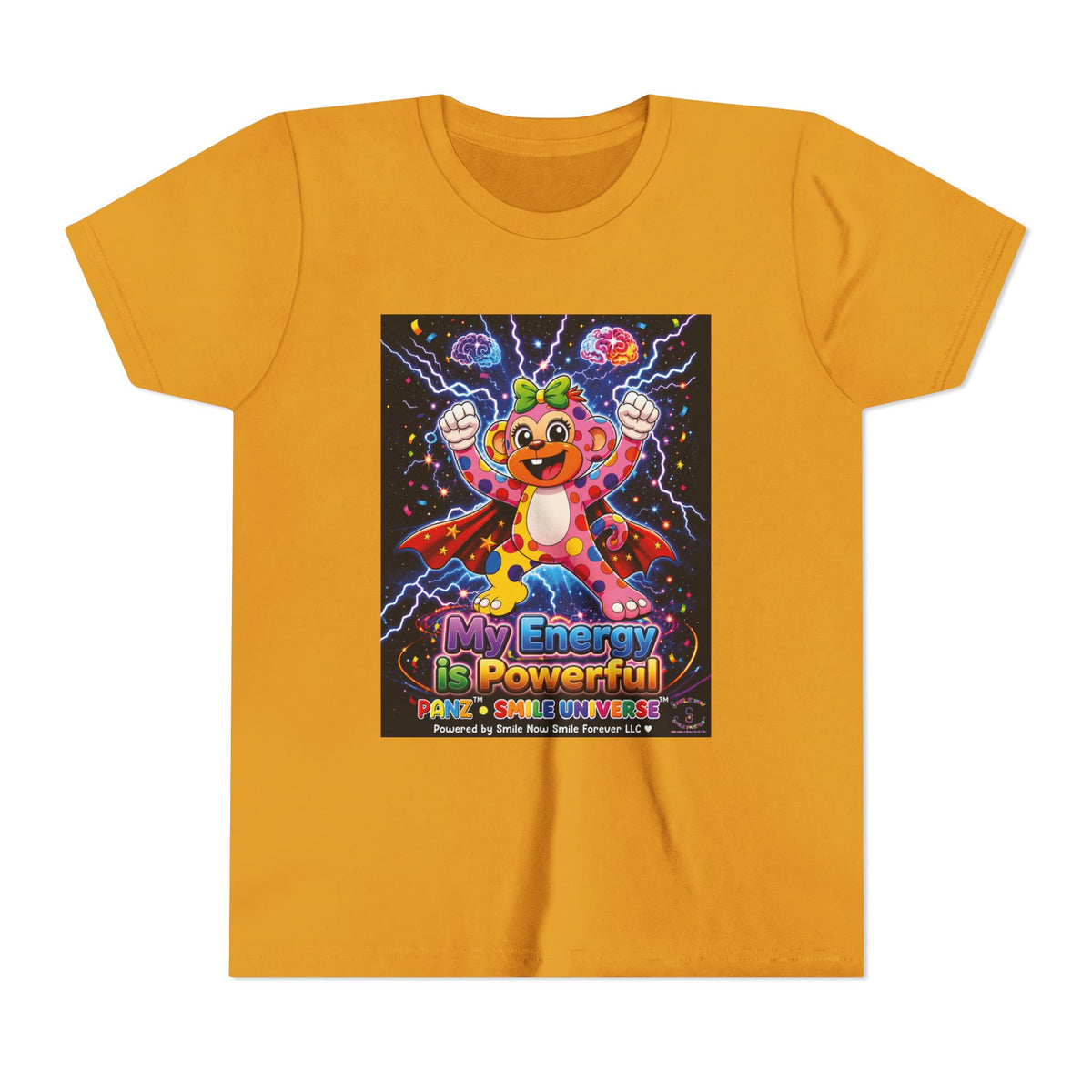 Panz™ Youth Short Sleeve Tee – "My Energy is Powerful" Graphic Tee | Smile Universe Collection