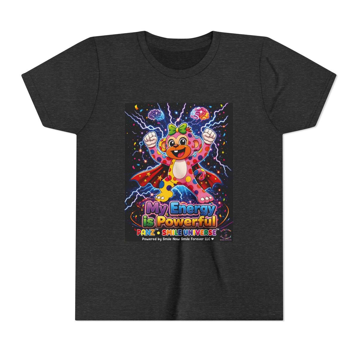 Panz™ Youth Short Sleeve Tee – "My Energy is Powerful" Graphic Tee | Smile Universe Collection
