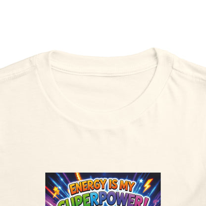 Potz™ Toddler Short Sleeve Tee – "Energy is My Superpower!" Graphic Tee | Smile Universe Collection