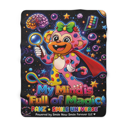 Panz™ Sherpa Fleece Blanket – "My Mind is Full of Magic" Graphic | Smile Universe Collection