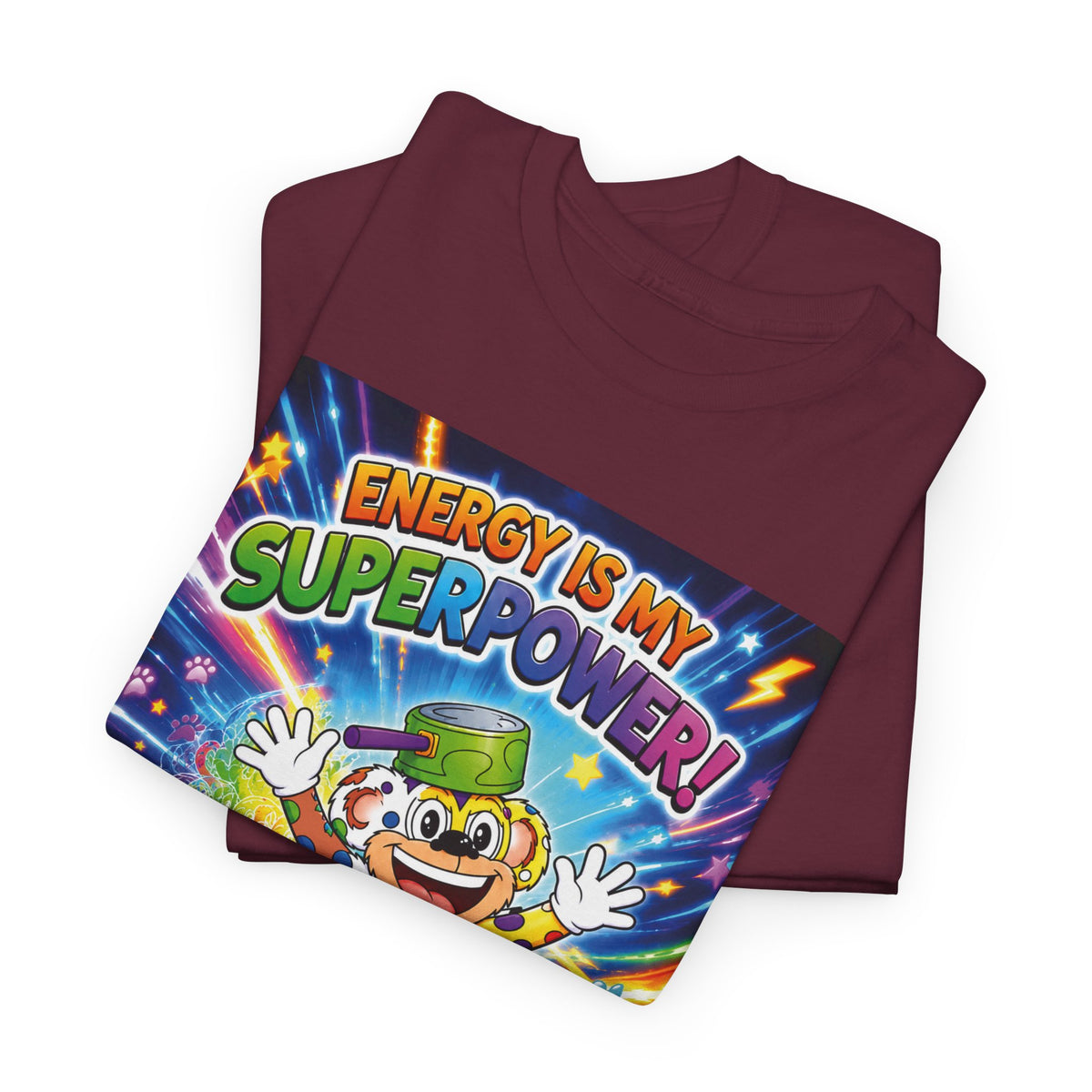 Potz™ Unisex Heavy Cotton™ Tee – "Energy is My Superpower!" Graphic Tee | Smile Universe Collection