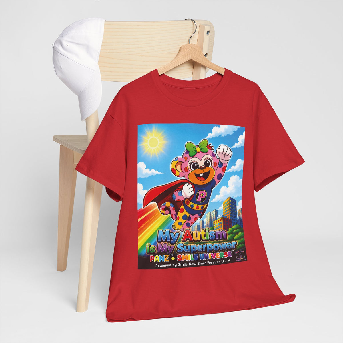 Panz™ Unisex Heavy Cotton™ Tee – "My Autism is My Superpower" Graphic | Smile Universe Collection