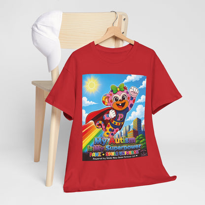 Panz™ Unisex Heavy Cotton™ Tee – "My Autism is My Superpower" Graphic | Smile Universe Collection