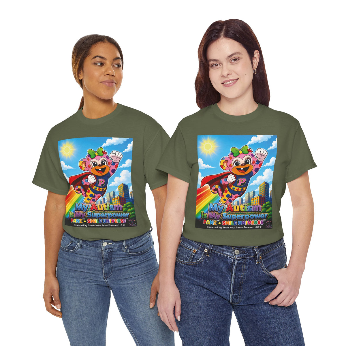 Panz™ Unisex Heavy Cotton™ Tee – "My Autism is My Superpower" Graphic | Smile Universe Collection