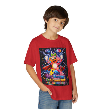 Panz™ Youth DryBlend® T-Shirt – "My Energy is Powerful" Graphic Tee | Smile Universe Collection