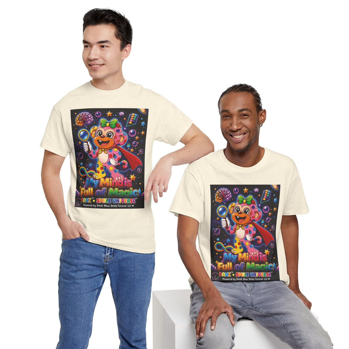 Panz™ Unisex Heavy Cotton™ Tee – "My Mind is Full of Magic" Graphic | Smile Universe Collection