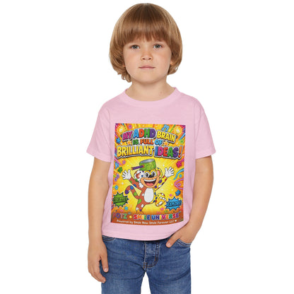 Potz™ Heavy Cotton™ Toddler T-Shirt – "My ADHD Brain is Full of Brilliant Ideas!" Graphic Tee | Smile Universe Collection