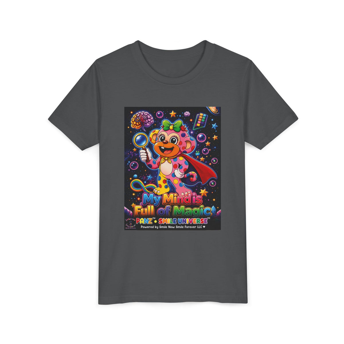 Panz™ Youth Short Sleeve Tee – "My Mind is Full of Magic" Graphic | Smile Universe Collection
