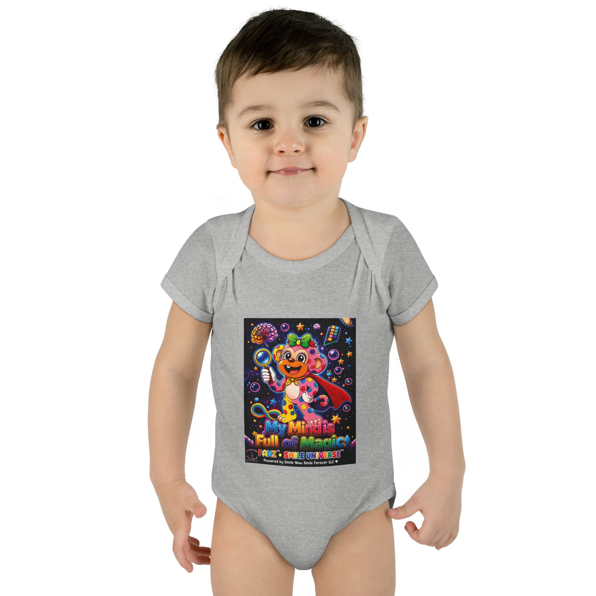 Panz™ Infant Baby Rib Bodysuit – "My Mind is Full of Magic" Graphic | Smile Universe Collection