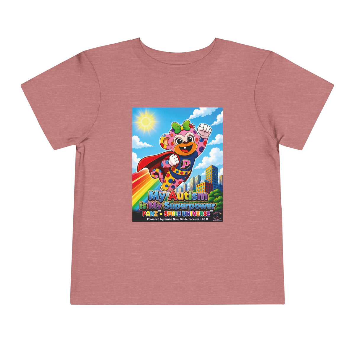 Panz™ Toddler Short Sleeve Tee – "My Autism is My Superpower" Graphic | Smile Universe Collection
